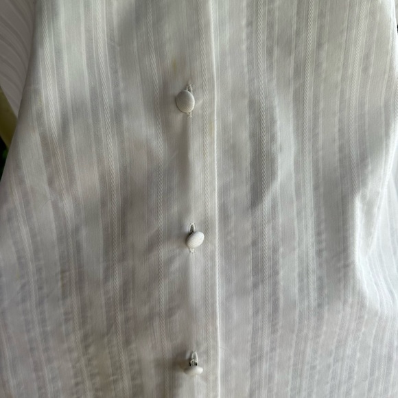 Matty M Puff Sleeve White Striped Blouse- Small - Picture 3 of 4